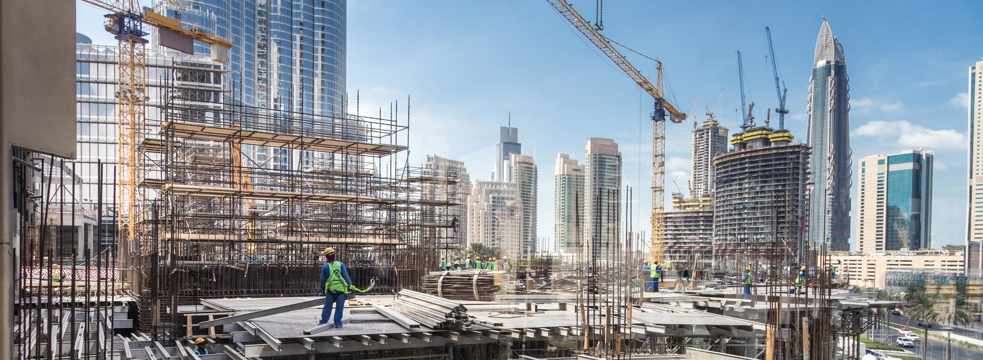 Construction field of downtown Dubai 