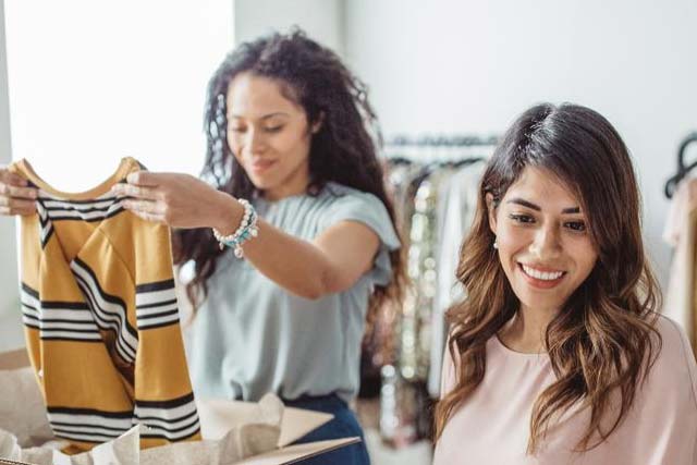 two woman in the shop