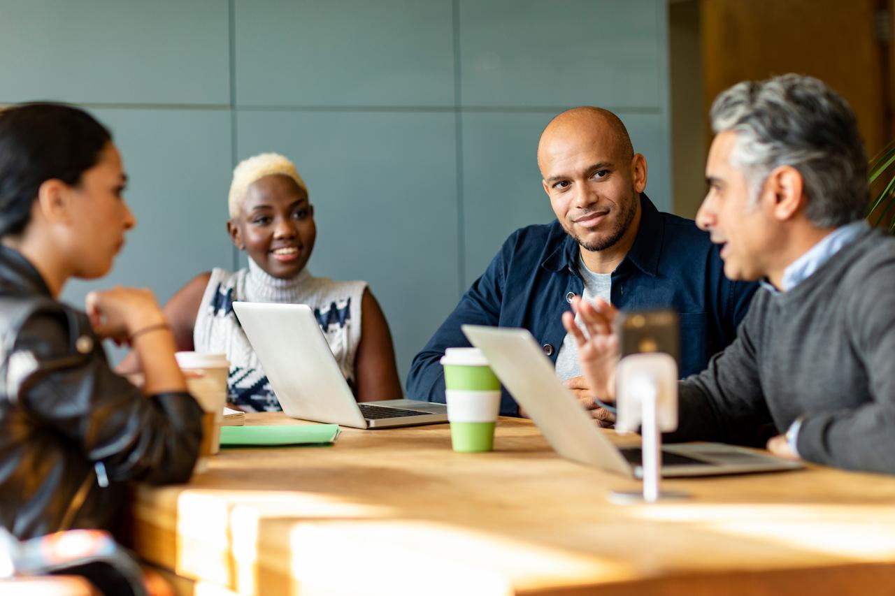 People talking in a meeting