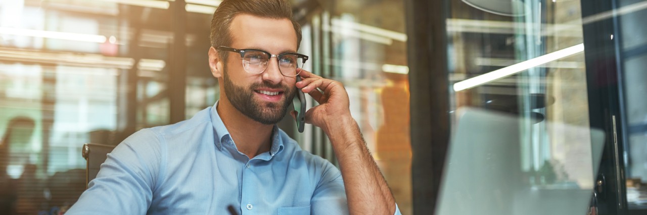 A man talking on the phone