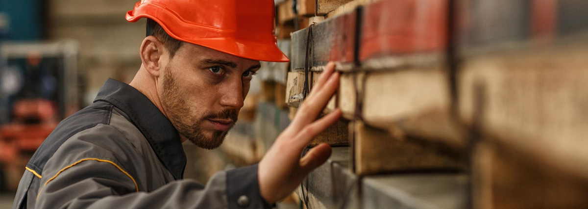 Construction worker in action