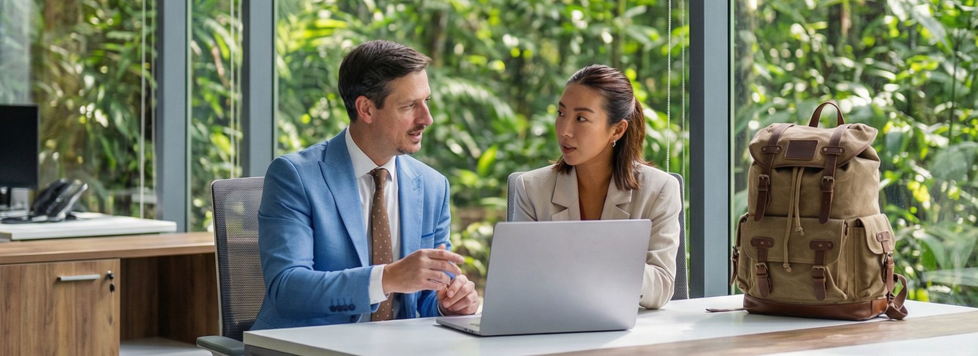 due professionisti seduti in un ufficio moderno  