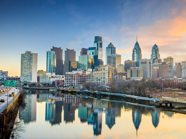 Vista della città di Philadelphia
