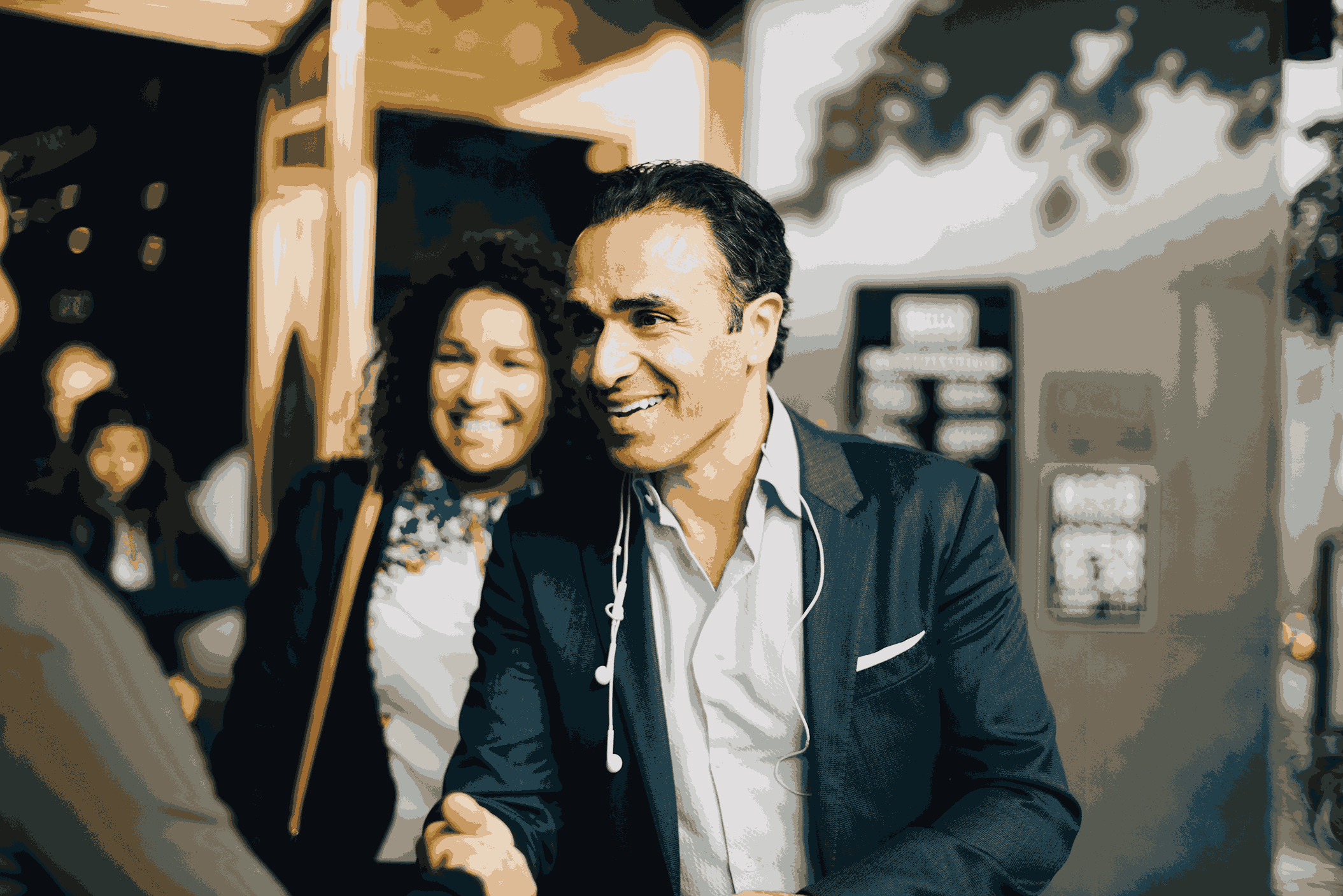 professional handshaking at an event