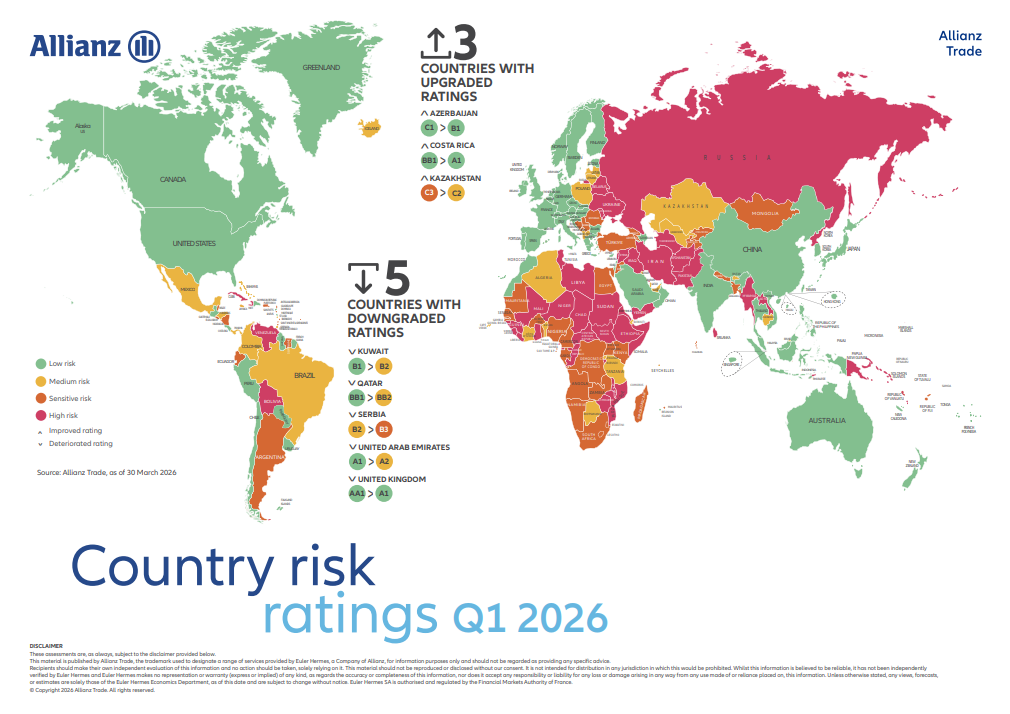 Carte des risques pays T1 2026